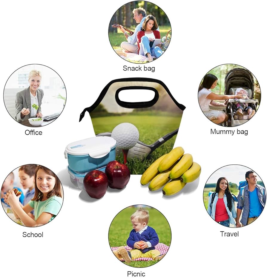 Amazon.com: Naanle Sport Golf Insulated Zipper Lunch Bag Cooler